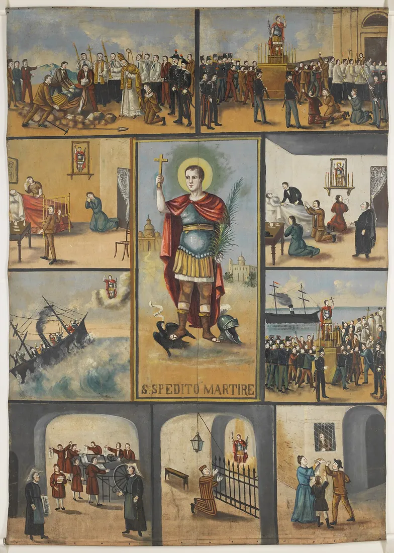 His life in ten scenes, a Palermo painter, 19th century