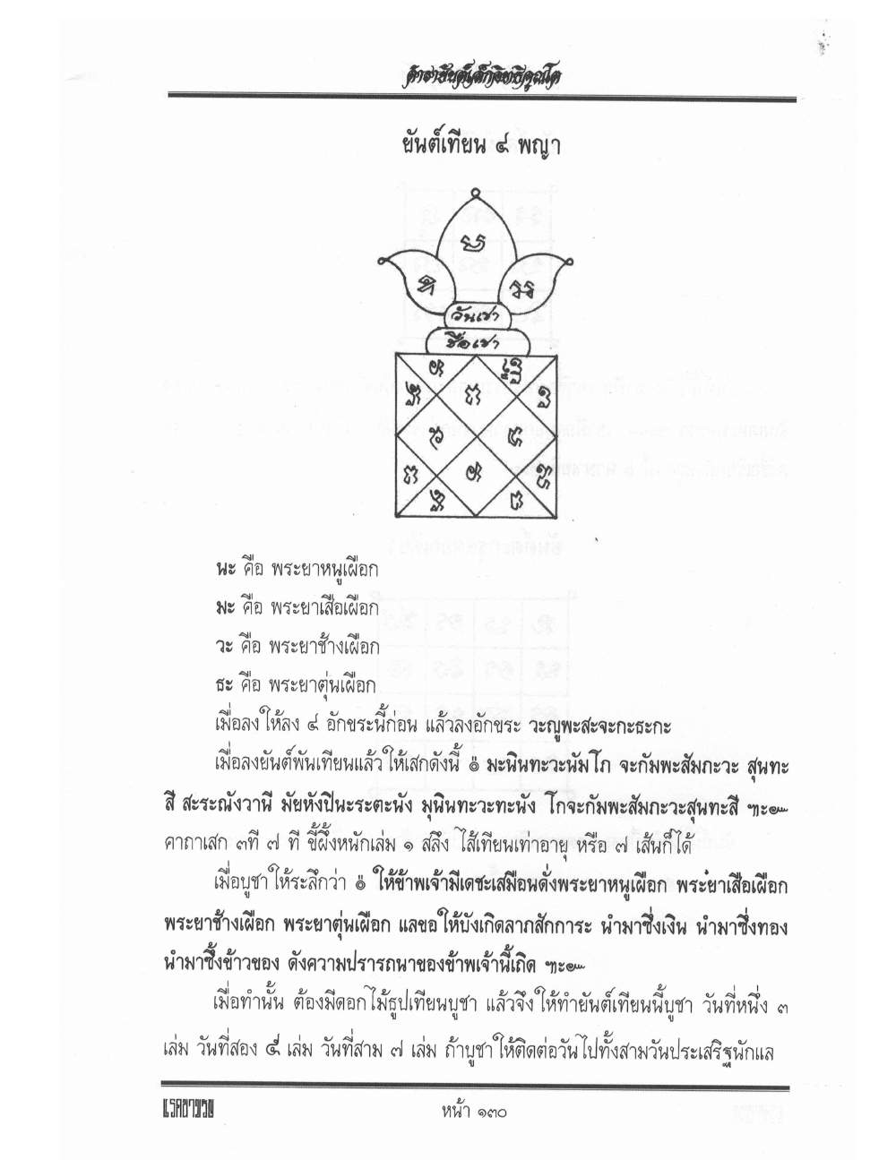 Yantra Inscription Formulas Khom Thai, PDF page 139 — original scan